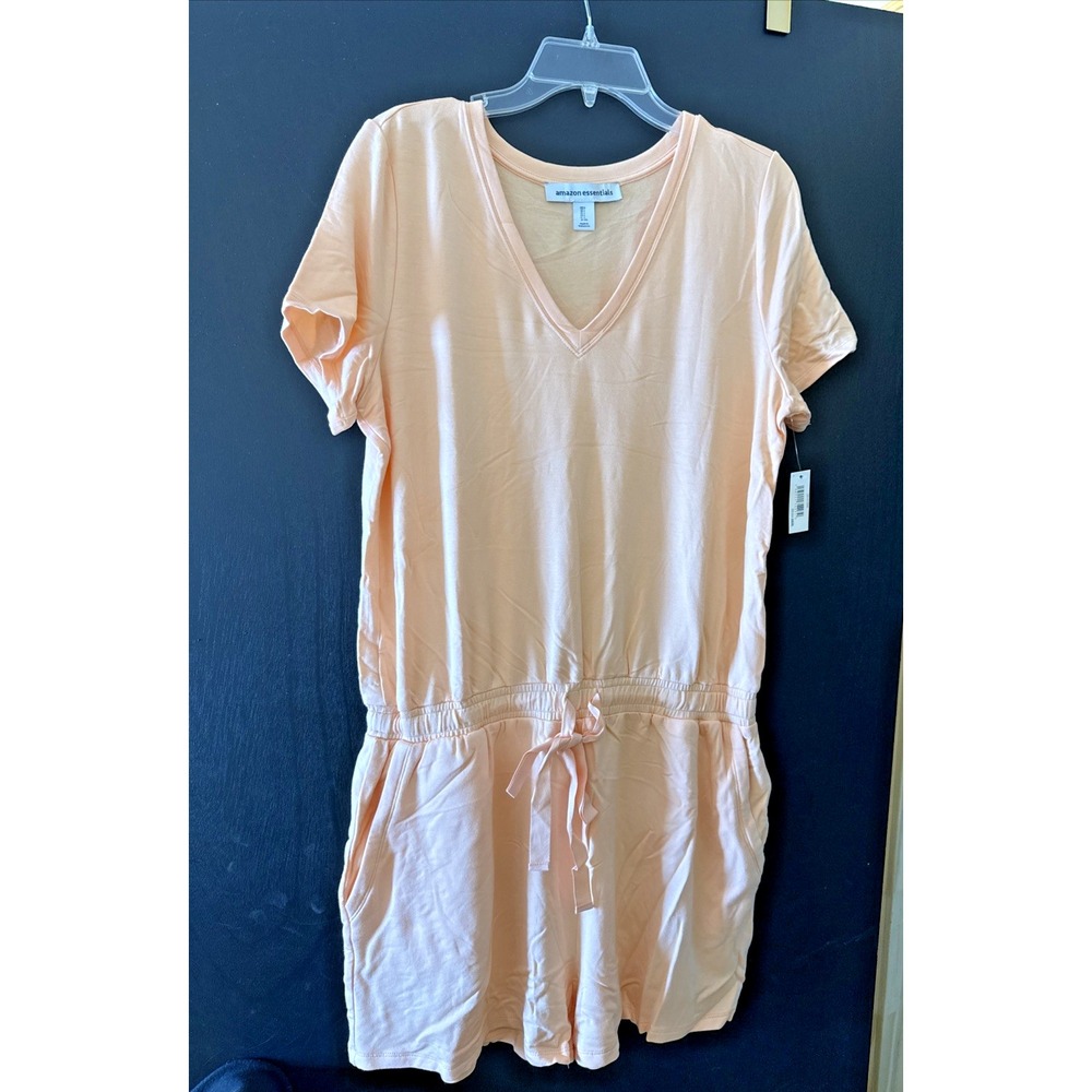 Amazon Essentials Women's peach Romper‎ Size Large elastic waist